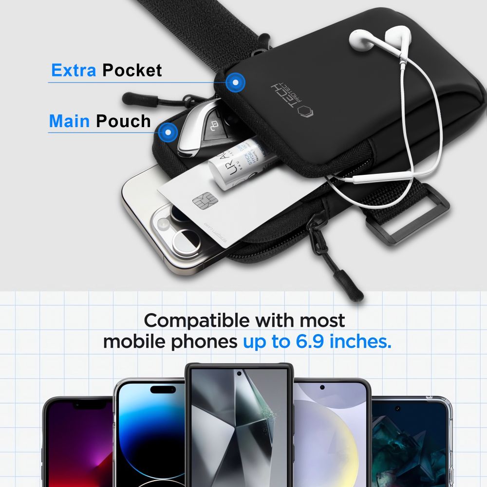 Tech-Protect M7 sportinė telefono raištinė – juoda -- Others