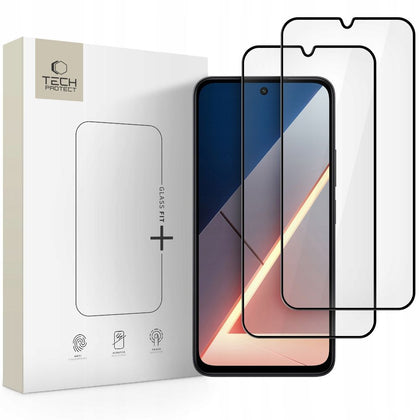Tech-Protect Glass Fit+ stiklas Poco M7 – juodas (2 vnt.) -- Xiaomi Poco M7