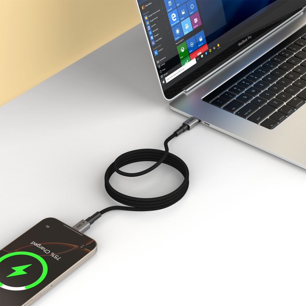 Tech-Protect Laidas Ultraboost DNA MagTwist USB-C PD 100W / 5A 100 cm - pilkas -- Cell phone cables
