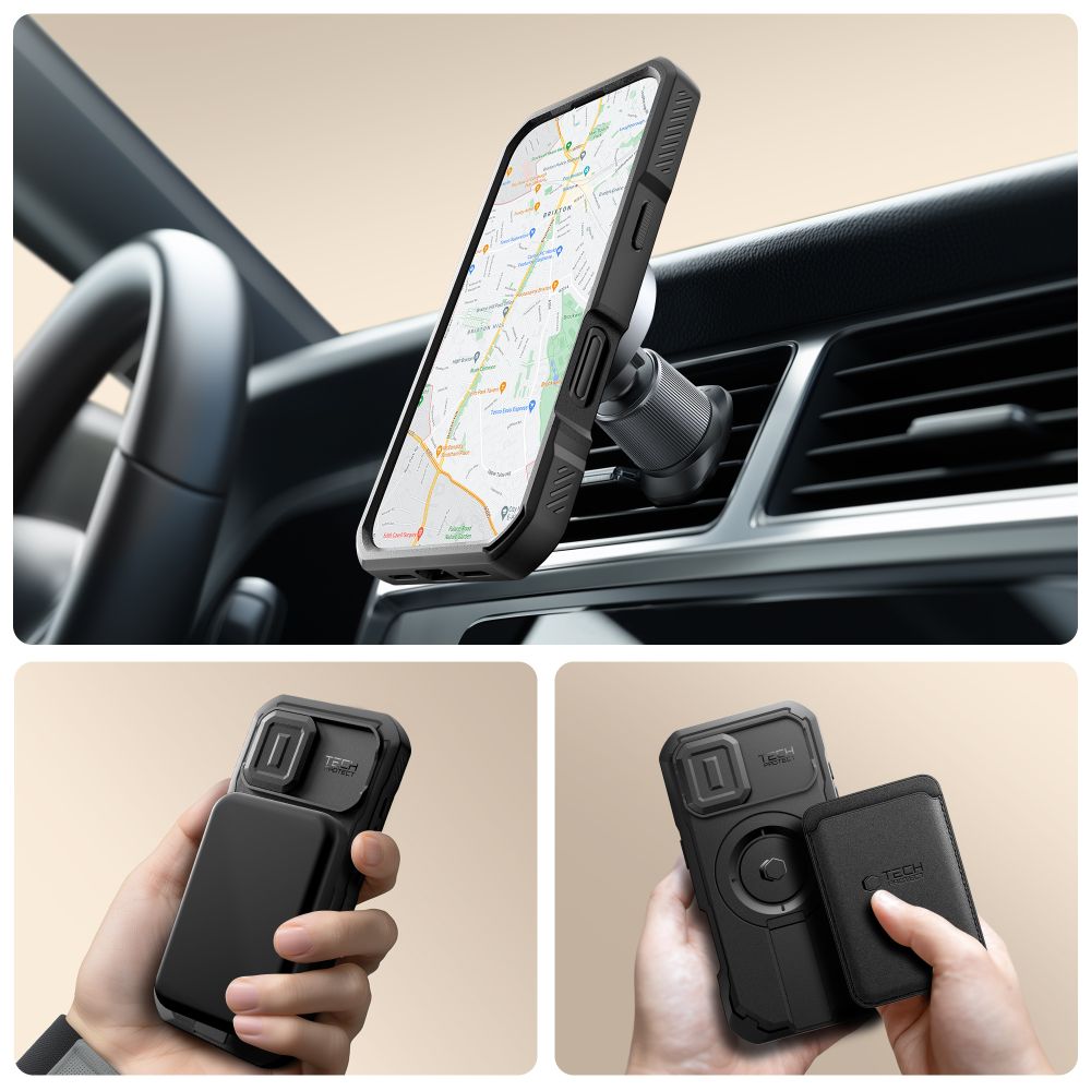 Tech-Protect Kevlar MagSafe dėklas iPhone 17 – juodas -- iPhone 17
