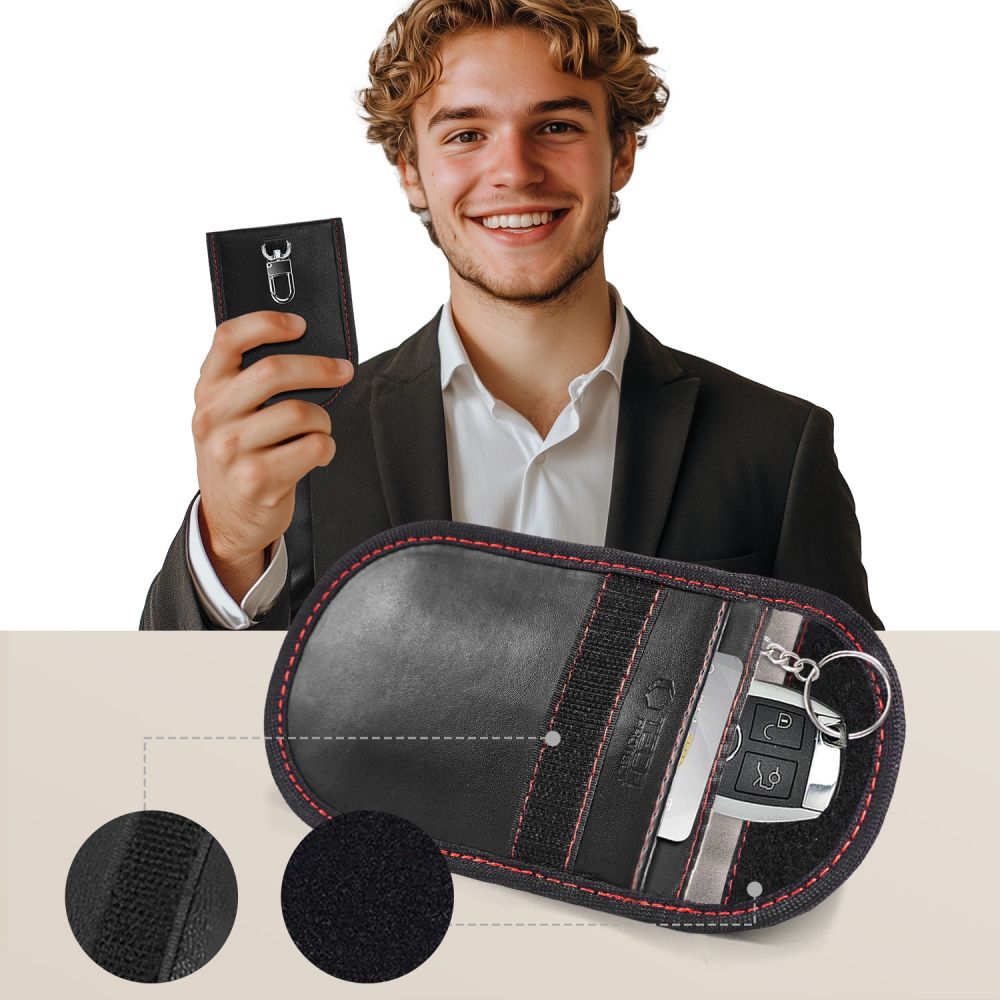 Tech-Protect KLR100 RFID dėklas raktams – juodai raudonas -- Others