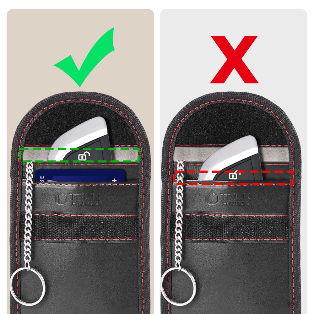 Tech-Protect KLR100 RFID dėklas raktams – juodai raudonas -- Others