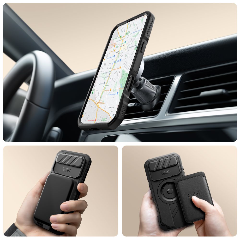 Tech-Protect Kevlar MagSafe dėklas iPhone 17 Air – juodas -- iPhone 17 Air