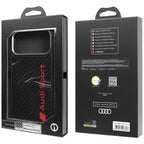 Audi R8 Anglies pluoštas MagSafe Dėklas, skirtas iPhone 17 Pro Max - juodas