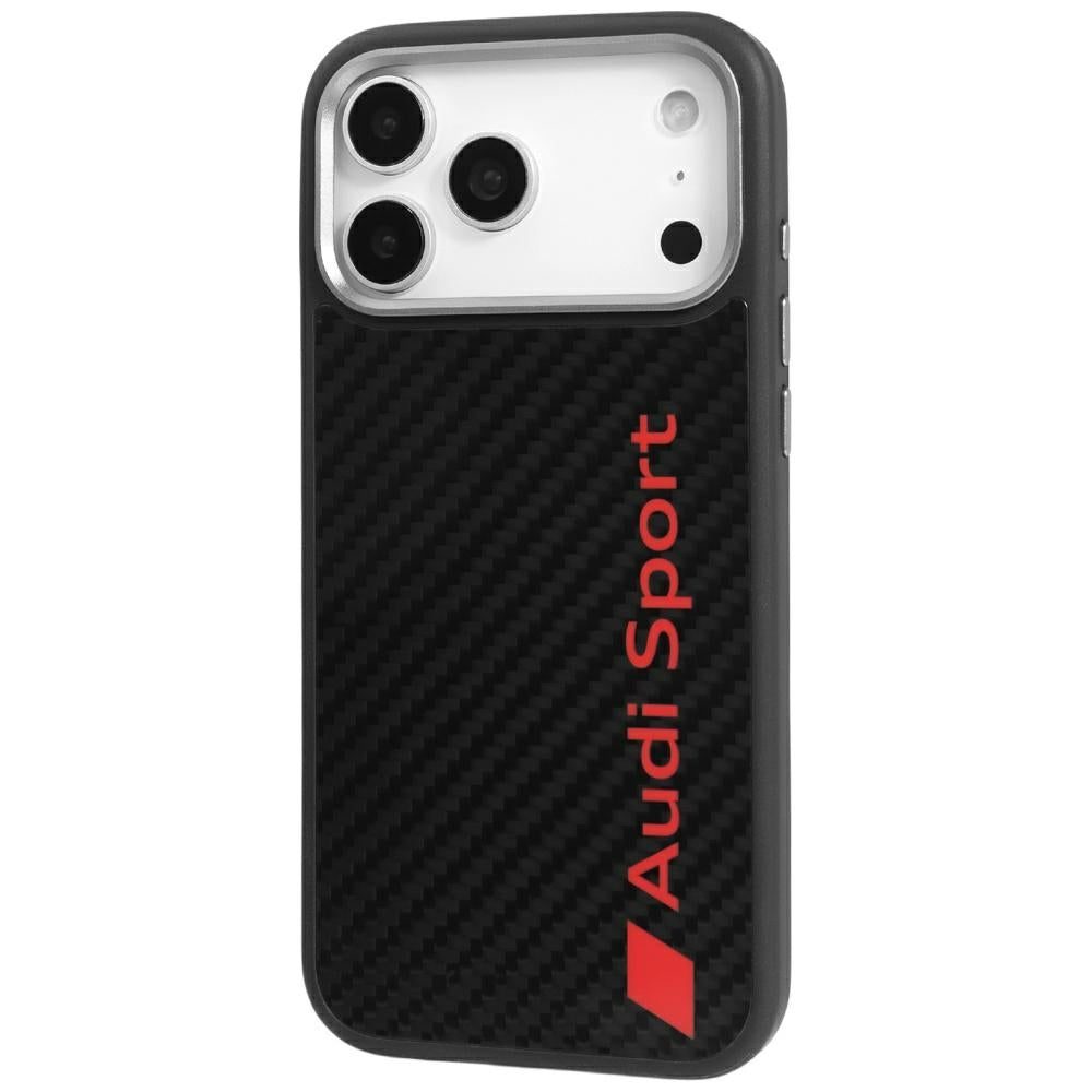 Audi R8 Anglies pluoštas MagSafe Dėklas, skirtas iPhone 17 Pro Max - juodas