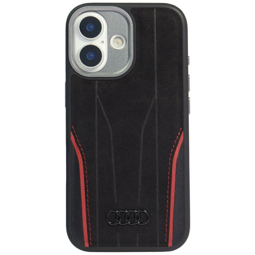 Audi R8 tikros odos MagSafe dėklas iPhone 17 – juodas ir raudonas -- iPhone 17