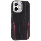 Audi R8 tikros odos MagSafe dėklas iPhone 17 – juodas ir raudonas -- iPhone 17