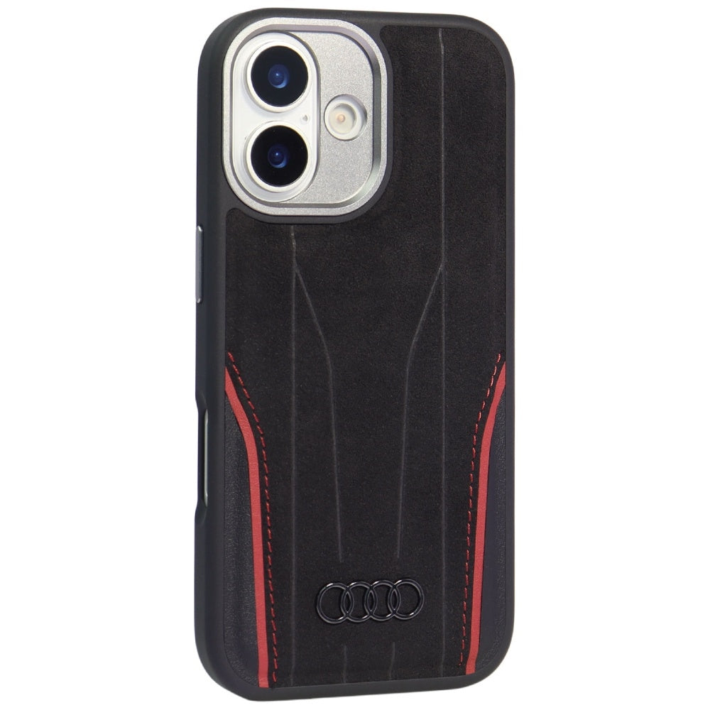 Audi R8 tikros odos MagSafe dėklas iPhone 17 – juodas ir raudonas -- iPhone 17