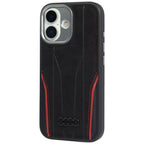 Audi R8 tikros odos MagSafe dėklas iPhone 17 – juodas ir raudonas -- iPhone 17