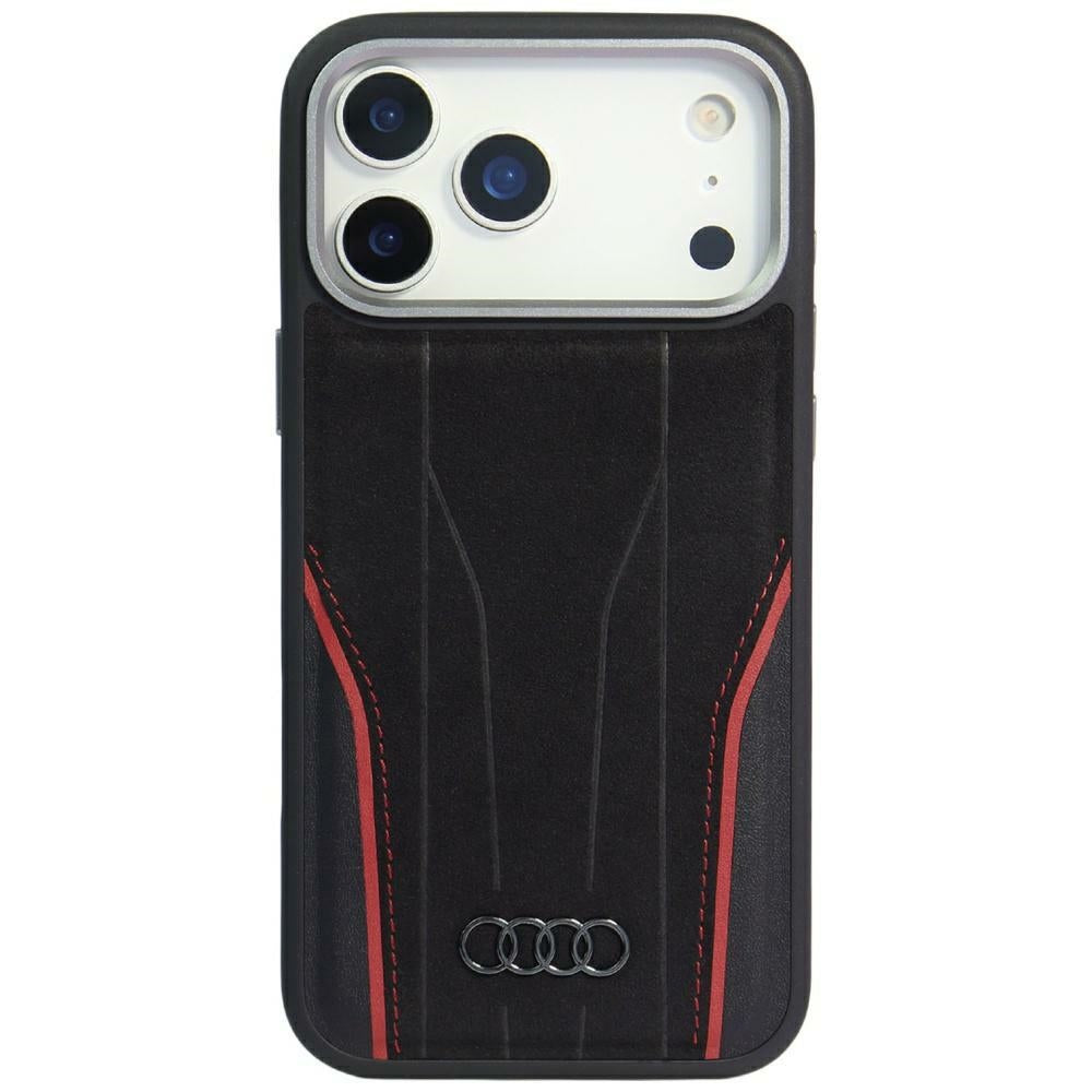 Audi R8 tikros odos MagSafe dėklas iPhone 17 Pro – juodas ir raudonas -- iPhone 17 Pro