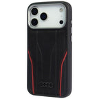 Audi R8 tikros odos MagSafe dėklas iPhone 17 Pro – juodas ir raudonas -- iPhone 17 Pro