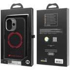 Audi RSQ Carbon Fiber Sport Red Circle MagSafe dėžutė iPhone 17 - juoda -- iPhone 17