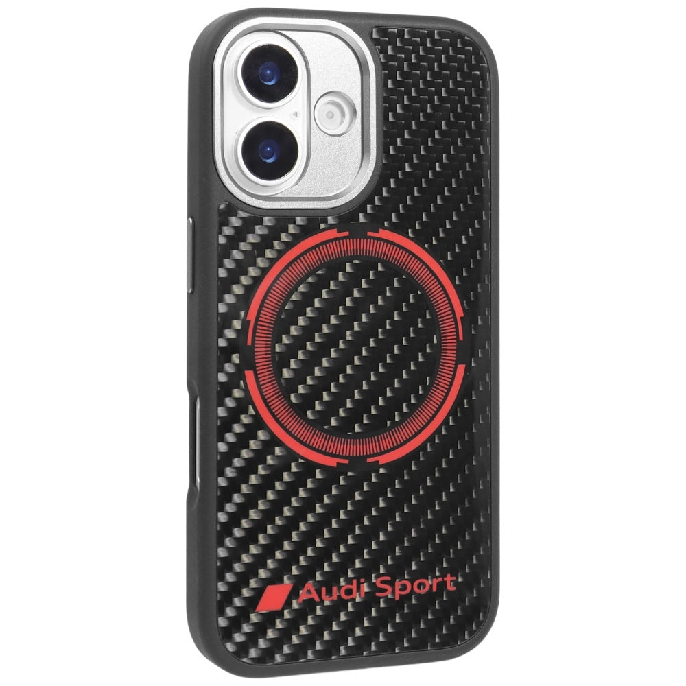 Audi RSQ Carbon Fiber Sport Red Circle MagSafe dėžutė iPhone 17 - juoda -- iPhone 17