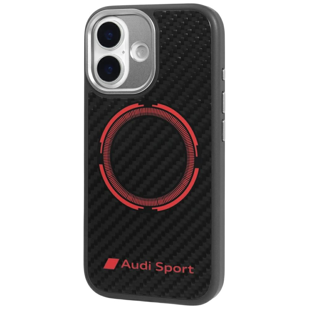 Audi RSQ Carbon Fiber Sport Red Circle MagSafe dėžutė iPhone 17 - juoda -- iPhone 17