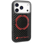 Audi RSQ Carbon Fiber Sport Red Circle MagSafe Dėklas, skirtas iPhone 17 Pro – juodas