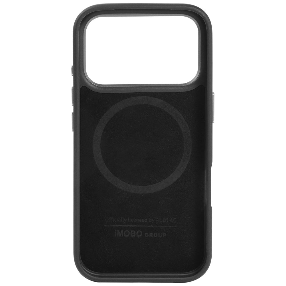 Audi RSQ Carbon Fiber Sport Red Circle MagSafe Dėklas, skirtas iPhone 17 Pro – juodas