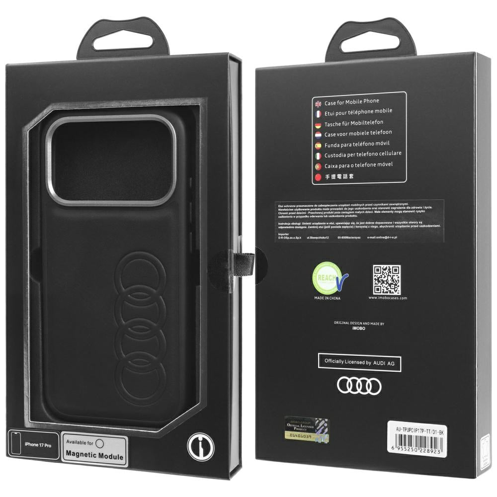 Audi TT dirbtinės odos MagSafe dėklas iPhone 17 Pro – juodas -- iPhone 17 Pro