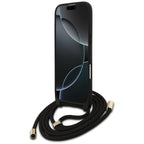 Guess 4G dėklas iPhone 17 Air su virvute – juodas