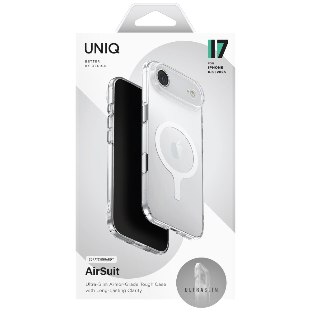 Uniq Airsuit MagClick dėklas iPhone 17 Air – skaidrus