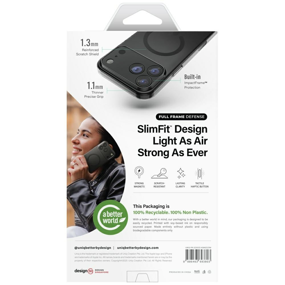 Uniq Airsuit MagClick dėklas iPhone 17 – skaidrus