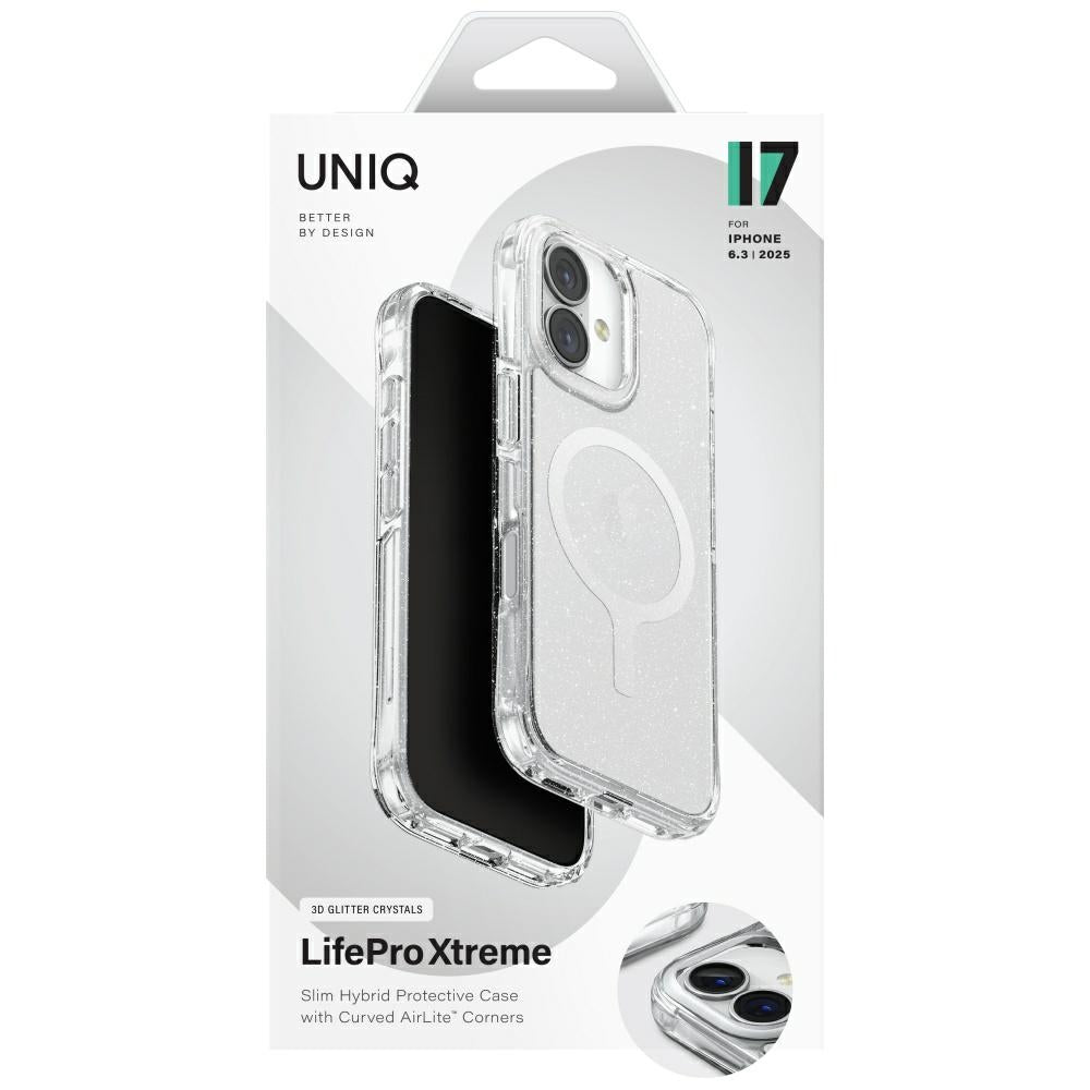 Uniq LifePro Xtreme MagClick dėklas iPhone 17 – skaidrus, blizgus