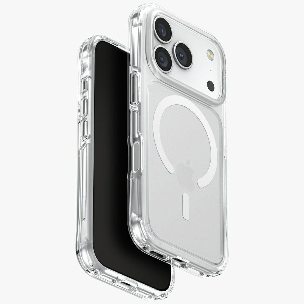 Uniq MagClick dėklas iPhone 17 Pro – skaidrus, blizgus