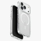 Uniq MagClick dėklas iPhone 17 Pro – skaidrus, blizgus
