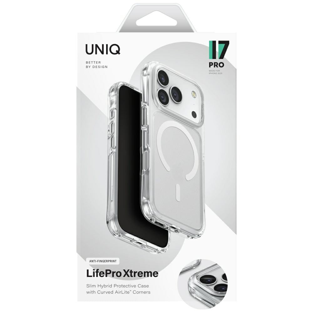 Uniq MagClick dėklas iPhone 17 Pro – skaidrus, blizgus