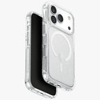 Uniq MagClick dėklas iPhone 17 Pro – skaidrus, blizgus