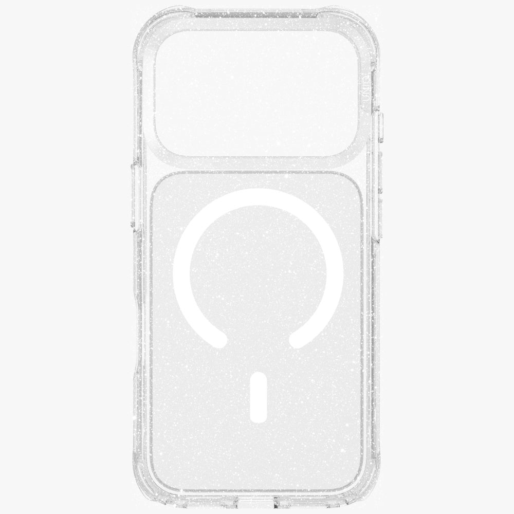 Uniq MagClick dėklas iPhone 17 Pro – skaidrus, blizgus