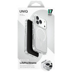 Uniq MagClick dėklas iPhone 17 Pro – skaidrus, blizgus