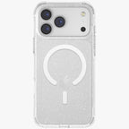 Uniq MagClick dėklas iPhone 17 Pro Max – skaidrus, su blizgučiais