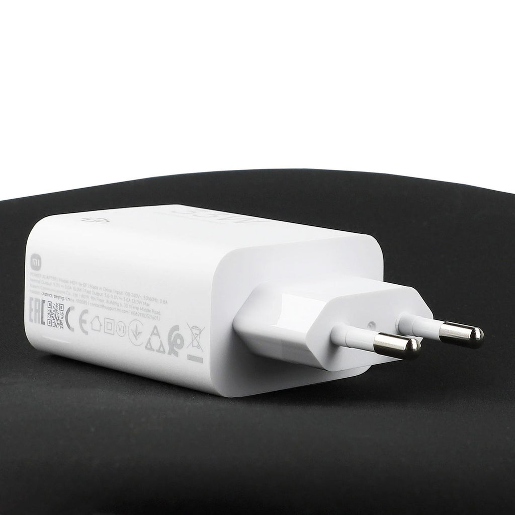 Xiaomi MDY-16-EF 1xUSB-A 33W sieninis įkroviklis su 3A USB-C laidu - baltas