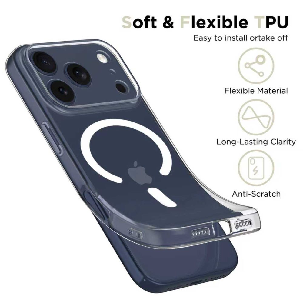 Tech-Protect FlexAir MagSafe dėklas iPhone 17 Pro Max – skaidrus -- iPhone 17 Pro Max