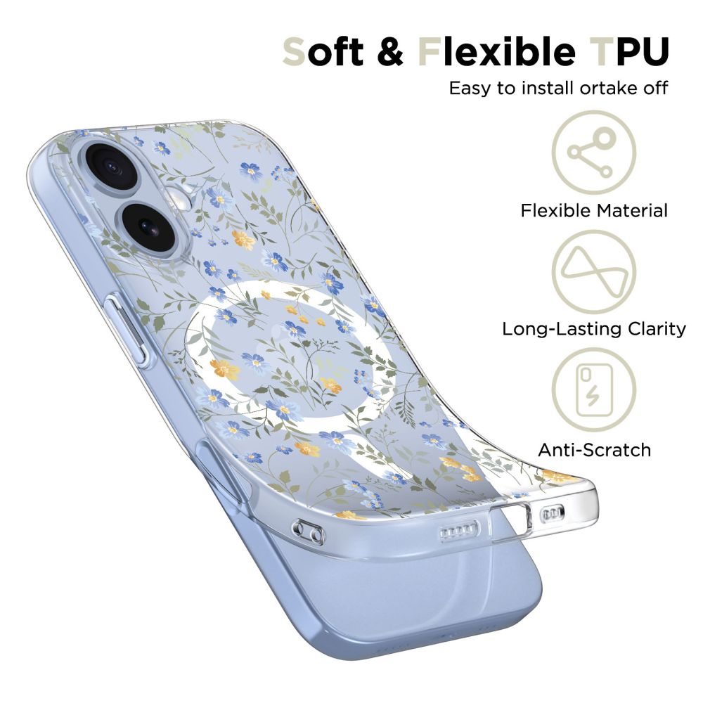 Tech-Protect FlexAir MagSafe dėklas iPhone 17 – gėlės -- iPhone 17