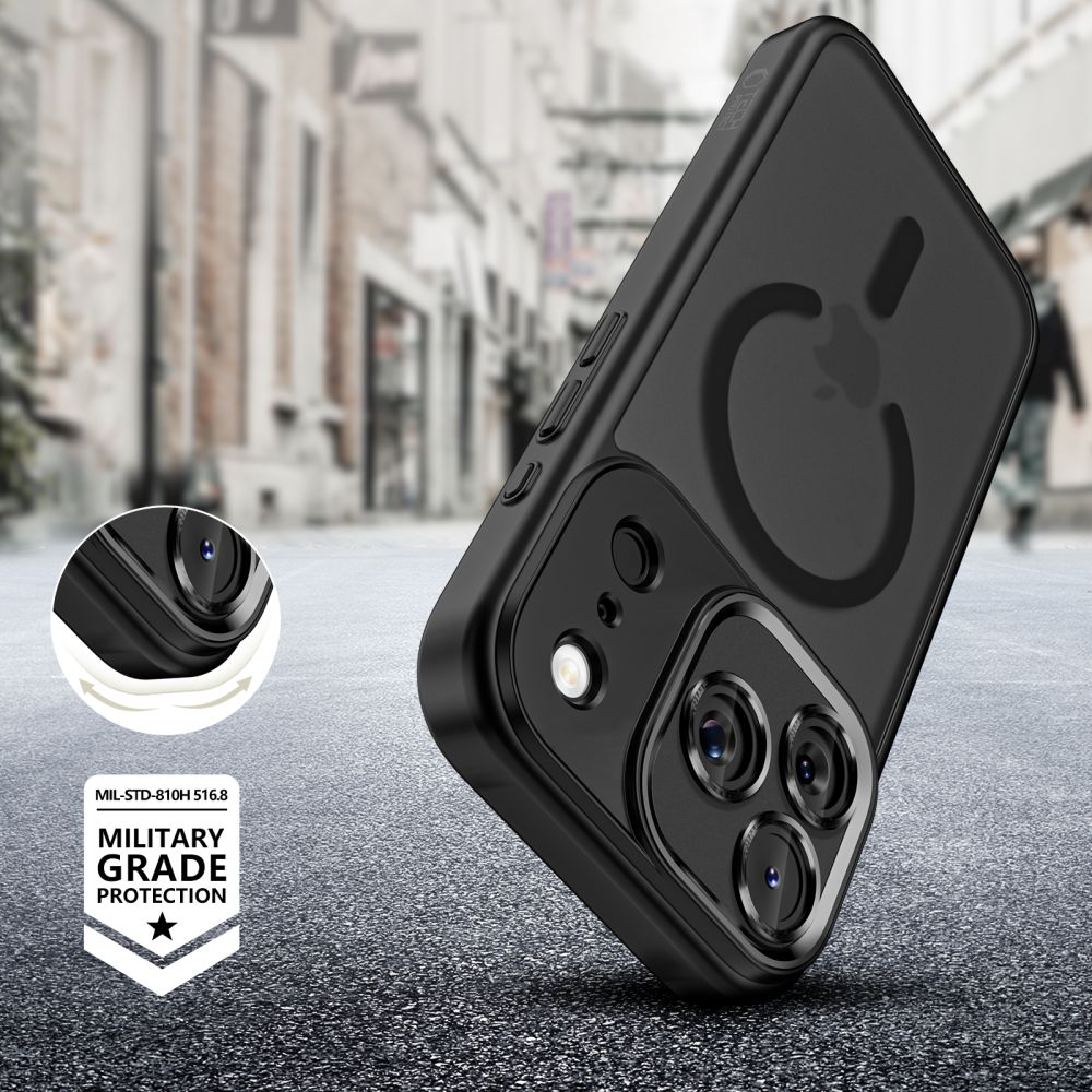 Tech-Protect MagCam MagSafe dėklas iPhone 17 Pro – matinės juodos spalvos -- iPhone 17 Pro