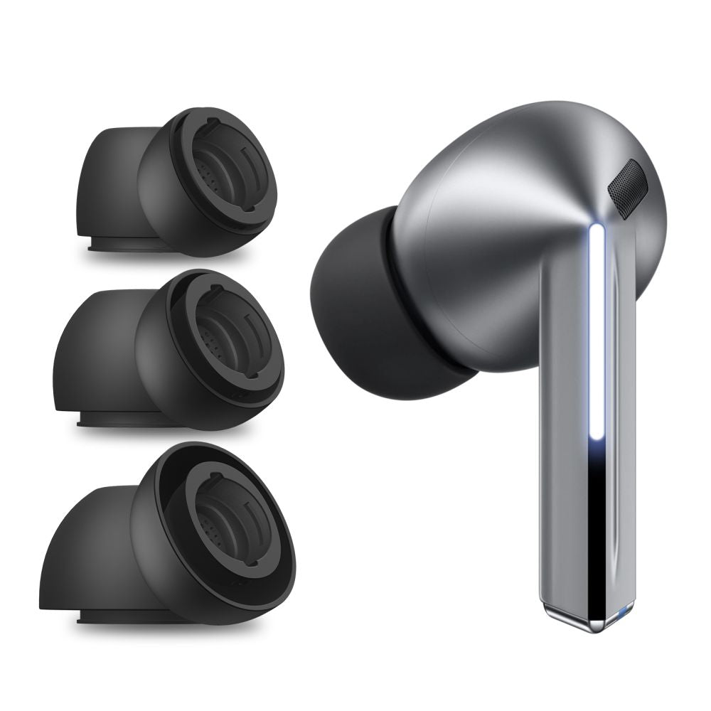 Tech-Protect ausų antgaliai, skirti Samsung Galaxy Buds 3 Pro dydžiams S / M / L - juodi (3 vnt.) -- Samsung Galaxy Buds...