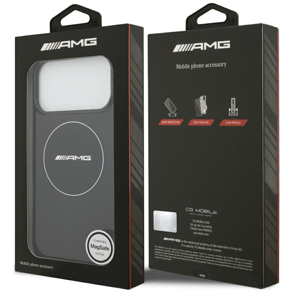 AMG Double Layer Transparent Smocked MagSafe dėklas, skirtas iPhone 17 Pro Max - Juodas -- iPhone 17 Pro Max