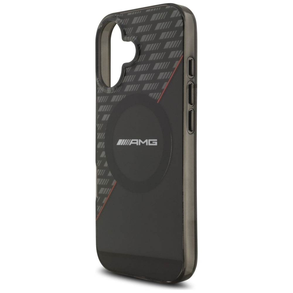 AMG Double Layer Transparent Rhombs MagSafe dėklas, skirtas iPhone 17 - Juodas ir raudonas -- iPhone 17