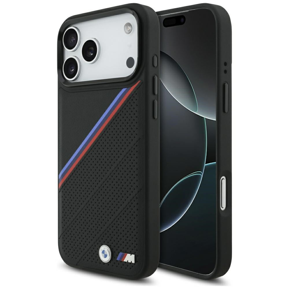 BMW M trispalvis metalinis logotipas MagSafe Dėklas, skirtas iPhone 17 Pro Max - Black