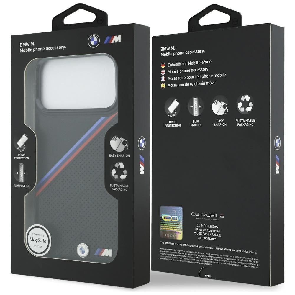 BMW M trispalvis metalinis logotipas MagSafe Dėklas, skirtas iPhone 17 Pro Max - Black