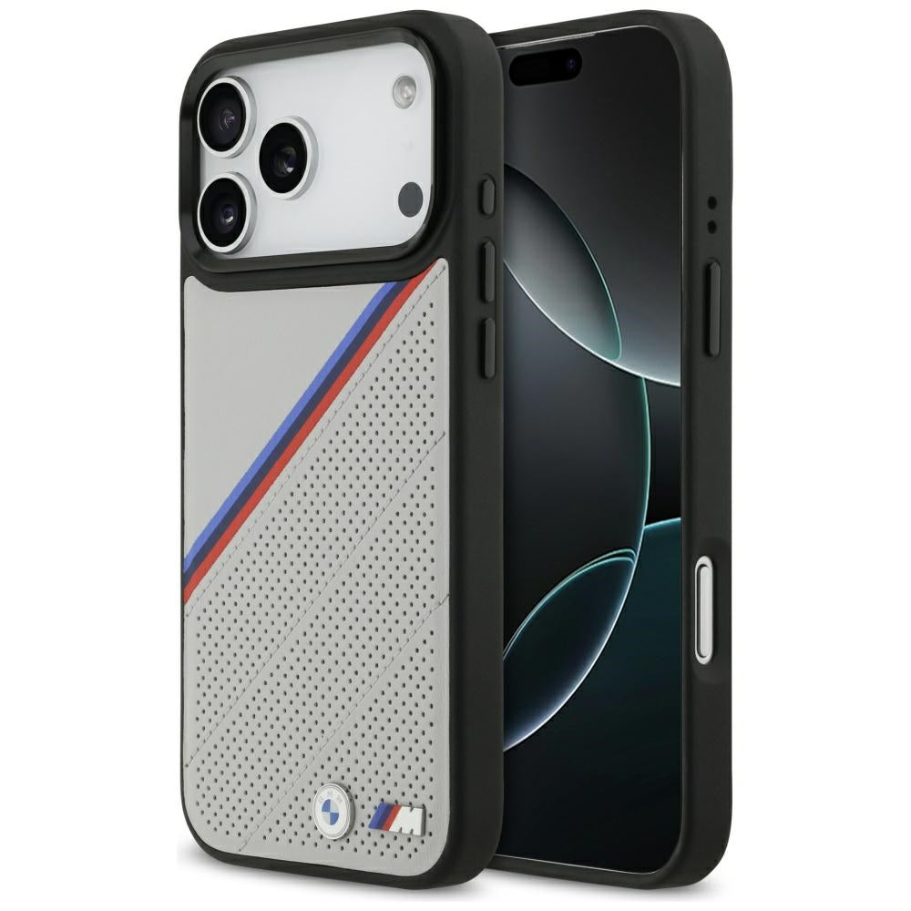 BMW M trispalvis metalinis logotipas MagSafe Dėklas, skirtas iPhone 17 Pro Max - Gray