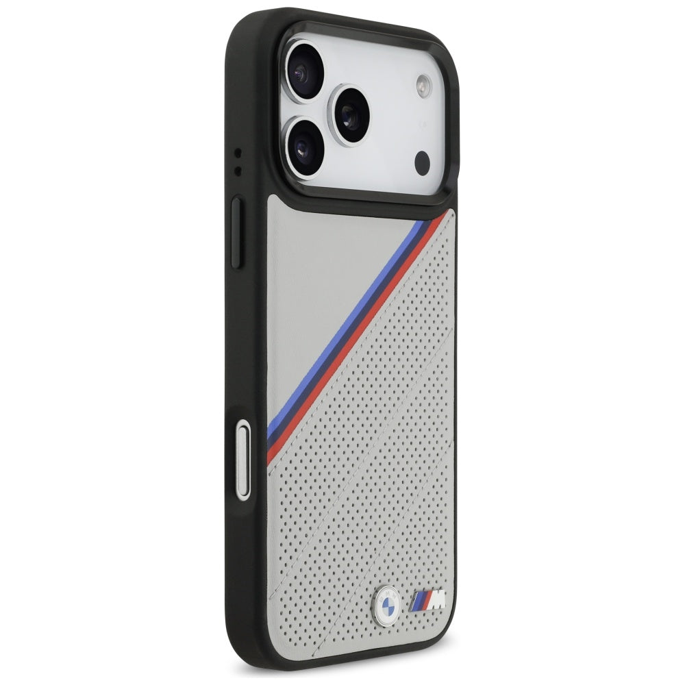 BMW M trispalvis metalinis logotipas MagSafe Dėklas, skirtas iPhone 17 Pro Max - Gray