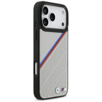 BMW M trispalvis metalinis logotipas MagSafe Dėklas, skirtas iPhone 17 Pro Max - Gray