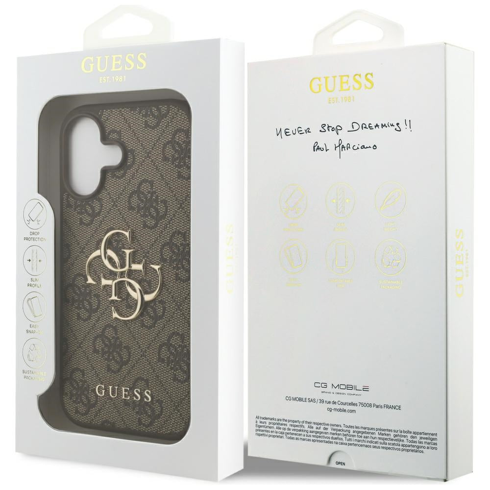 Guess 4G Big Logo dėklas iPhone 17 – rudas