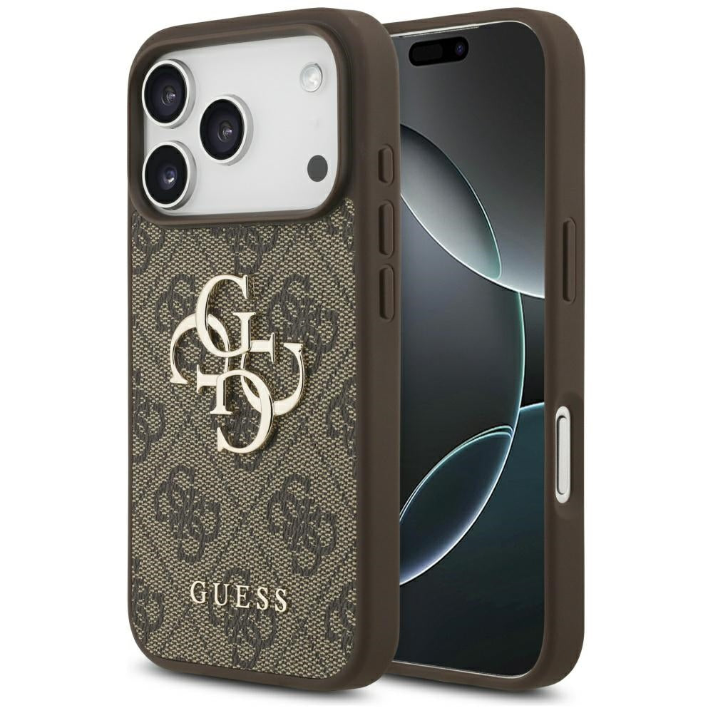 Guess 4G Big Logo dėklas iPhone 17 Pro – rudas -- iPhone 17 Pro
