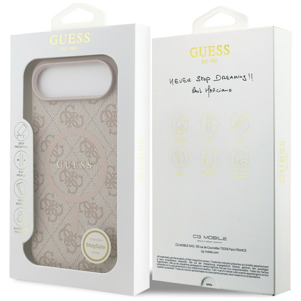 Guess 4G Klasikinis žiedo logotipas MagSafe Dėklas, skirtas iPhone 17 Air - Pink