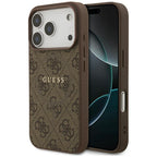 Guess MagSafe dėklas iPhone 17 Pro – rudas