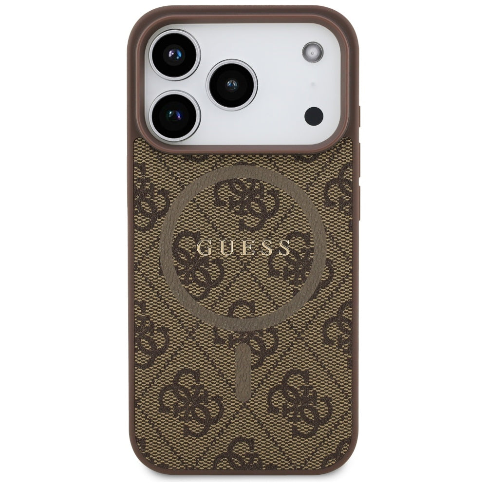 Guess MagSafe dėklas iPhone 17 Pro – rudas