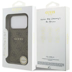 Guess MagSafe dėklas iPhone 17 Pro – rudas
